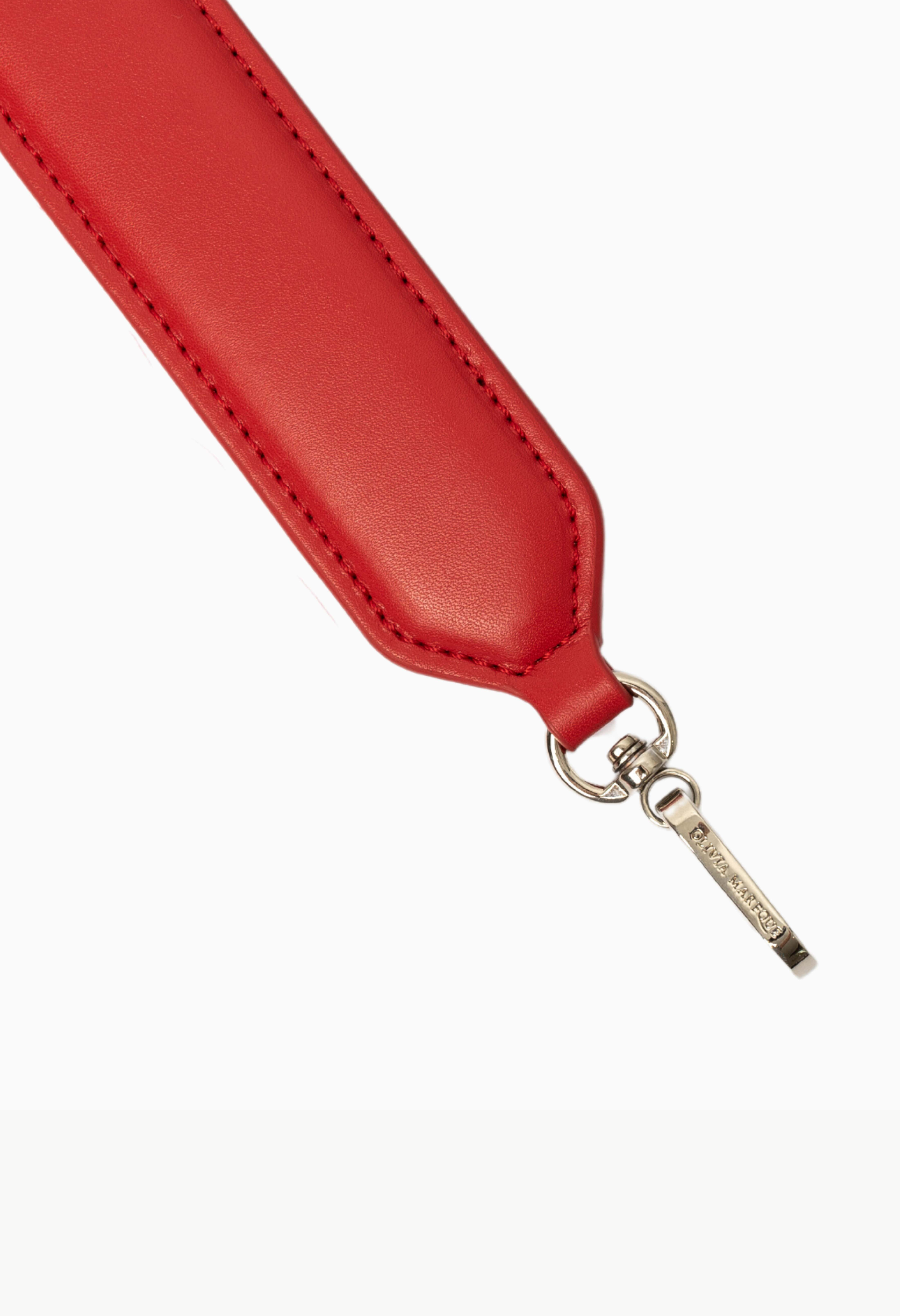 Pantone Red Leather Chain 95cm