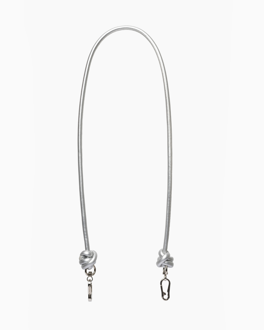 Olivia Silver Knotted Leather Chain 80cm