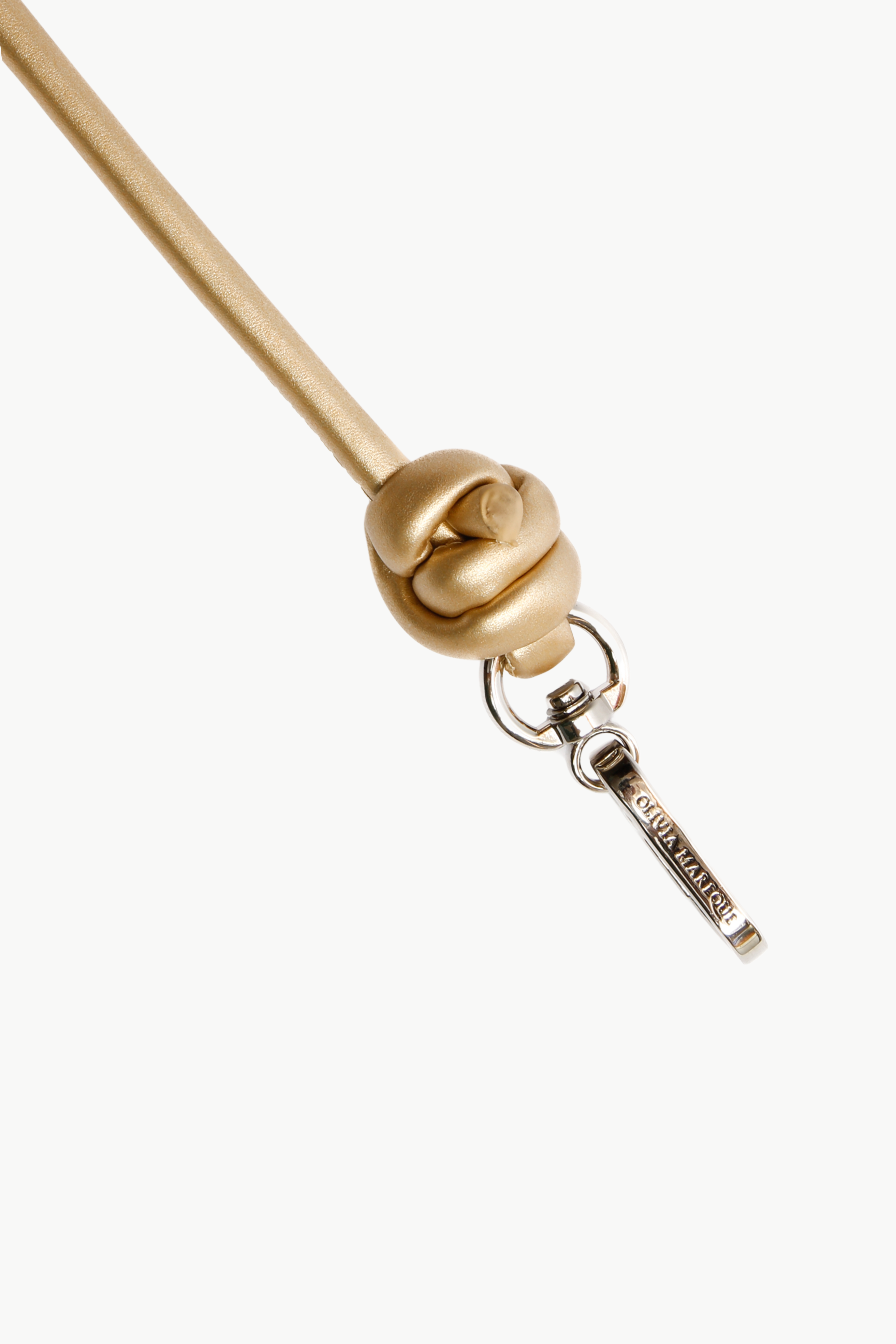 Golden Knotted Leather Chain 80cm