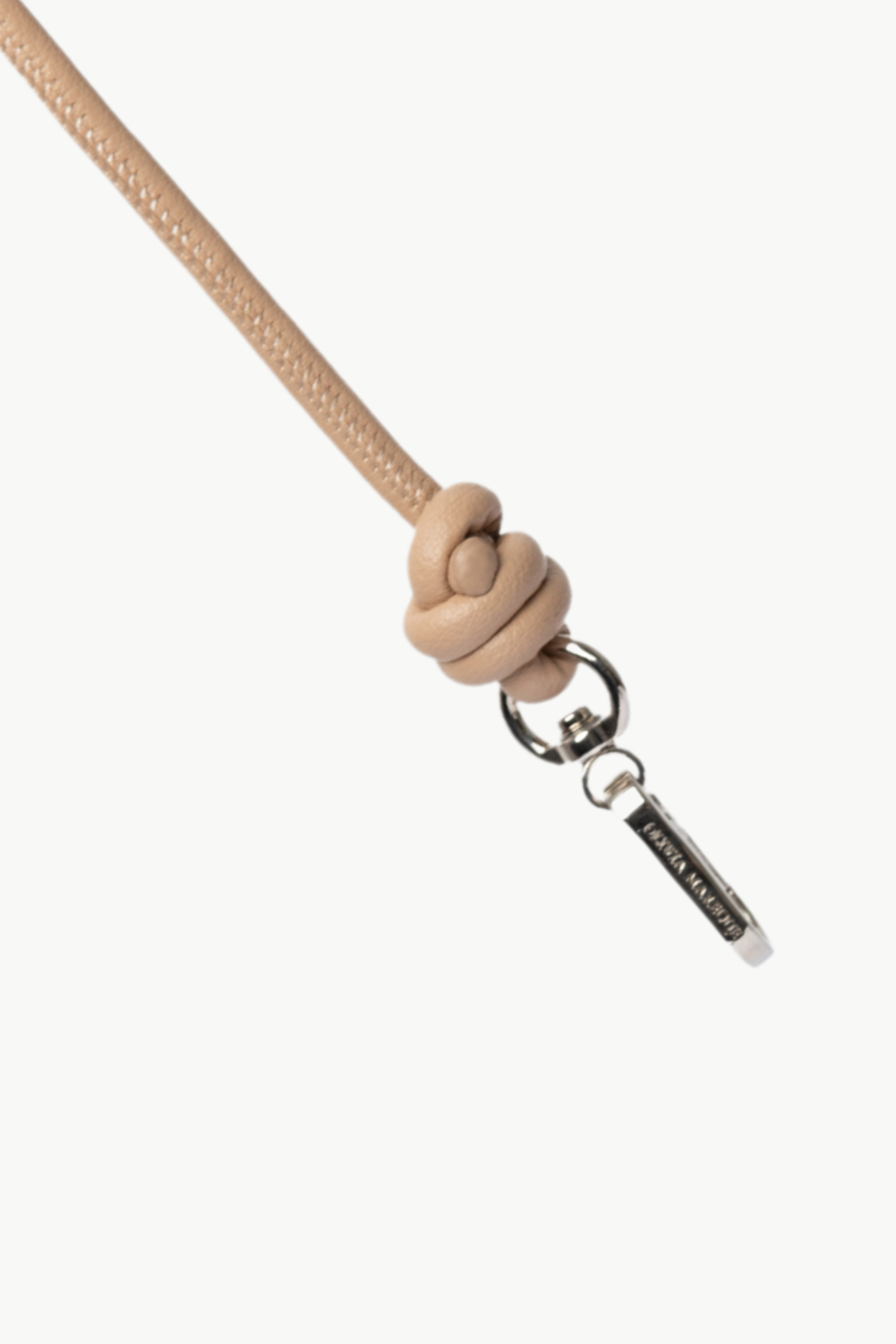 Beige Knotted Leather Chain 80cm