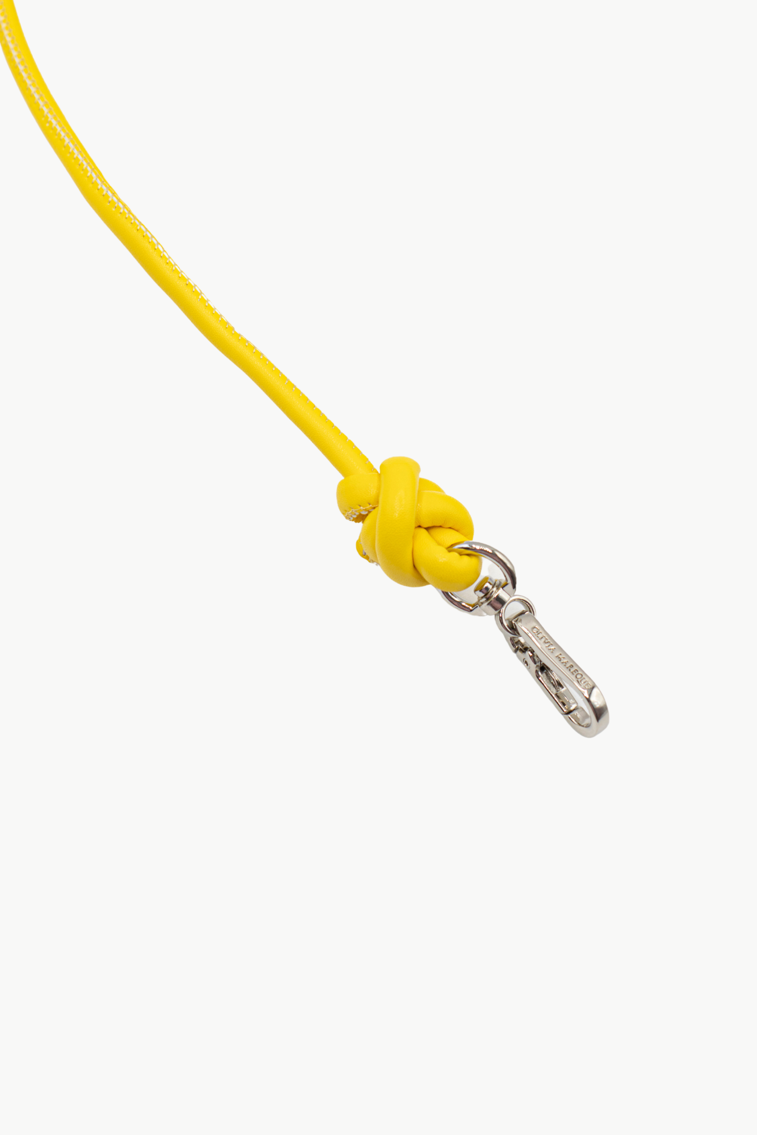 Yellow Knotted Leather Chain 80cm