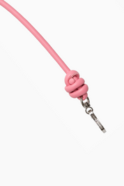 Pink Knotted Leather Chain 80cm