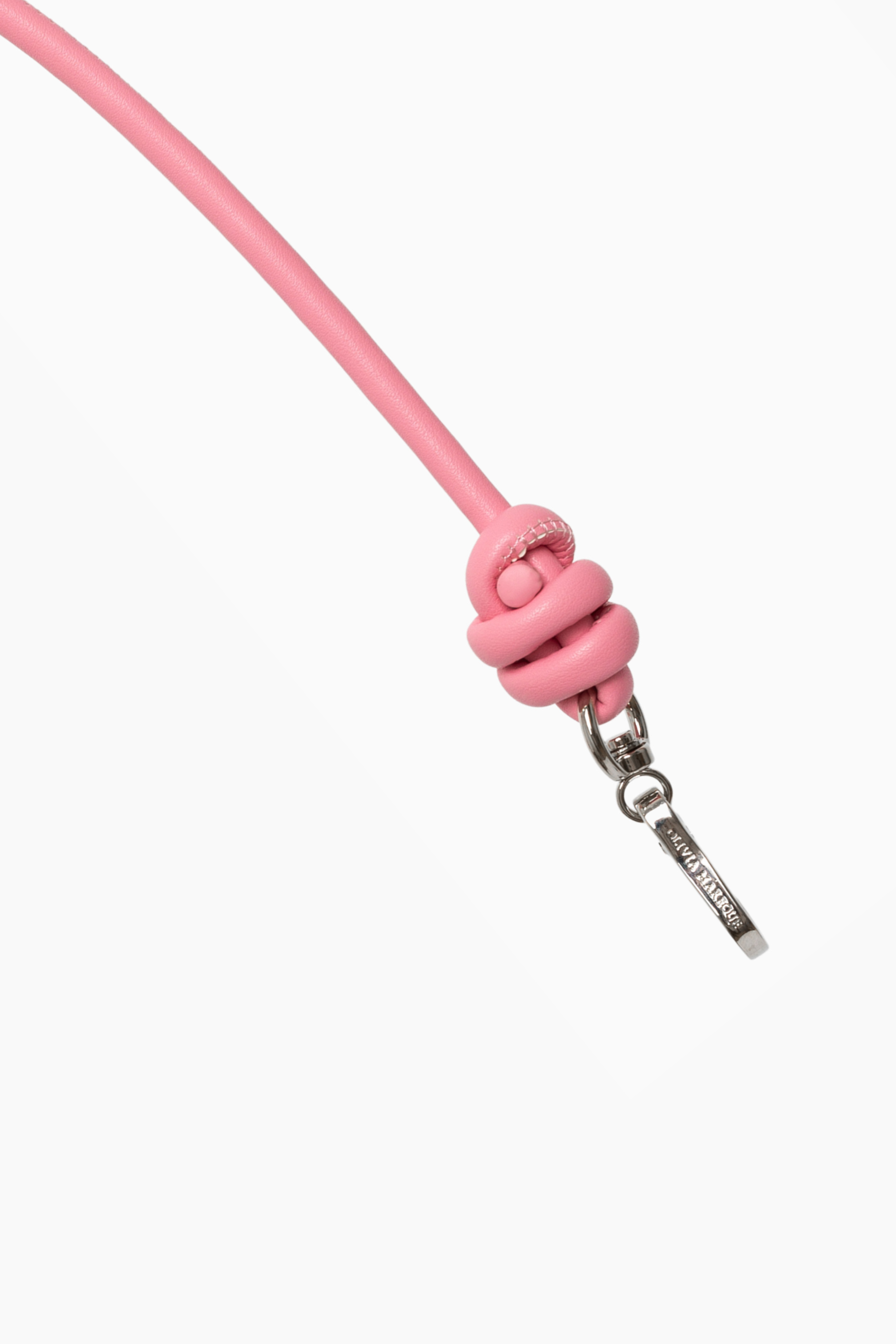 Pink Knotted Leather Chain 80cm