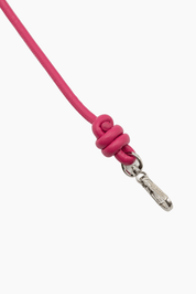 Fuchsia Knotted Leather Chain 80cm