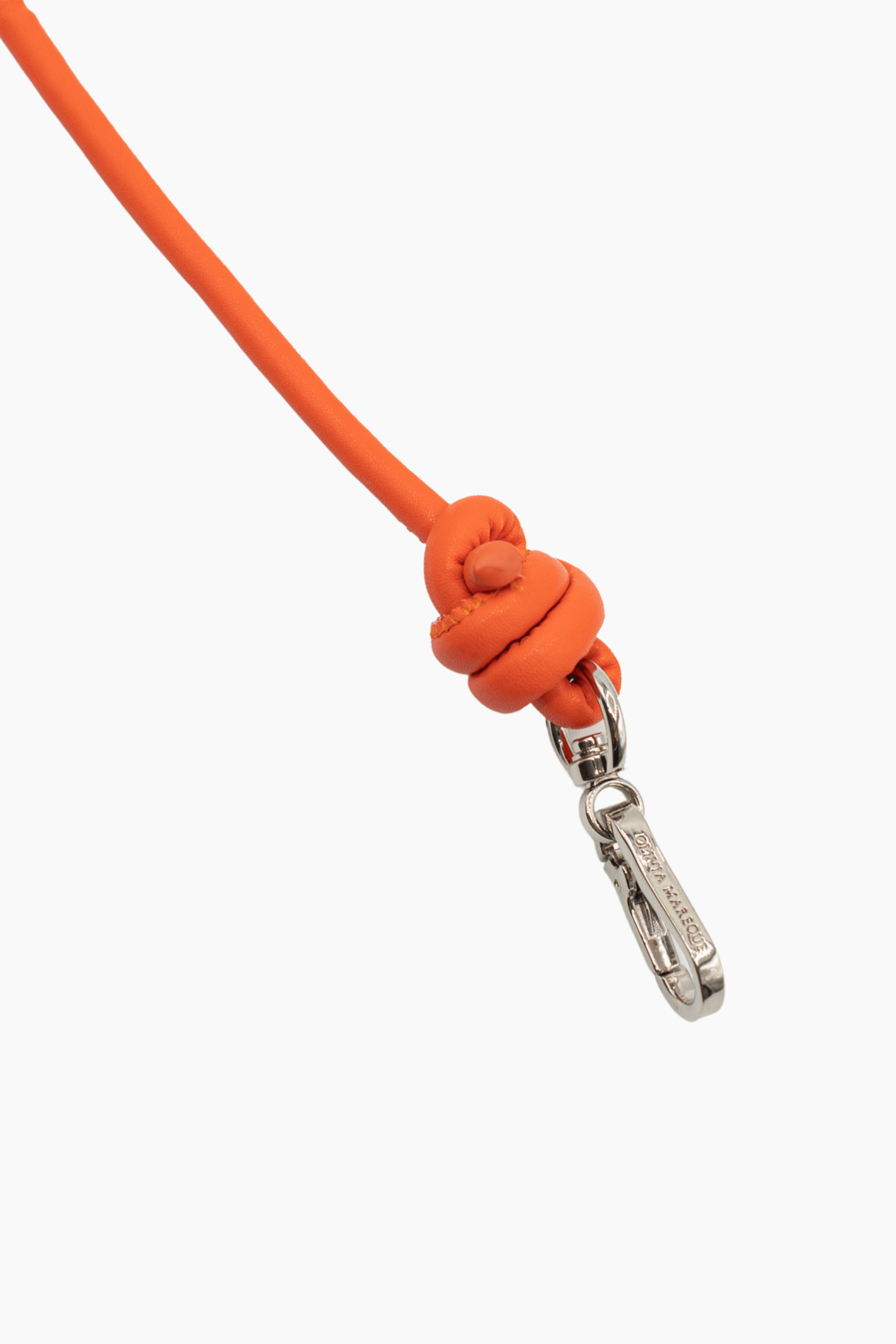 Orange Knotted Leather Chain